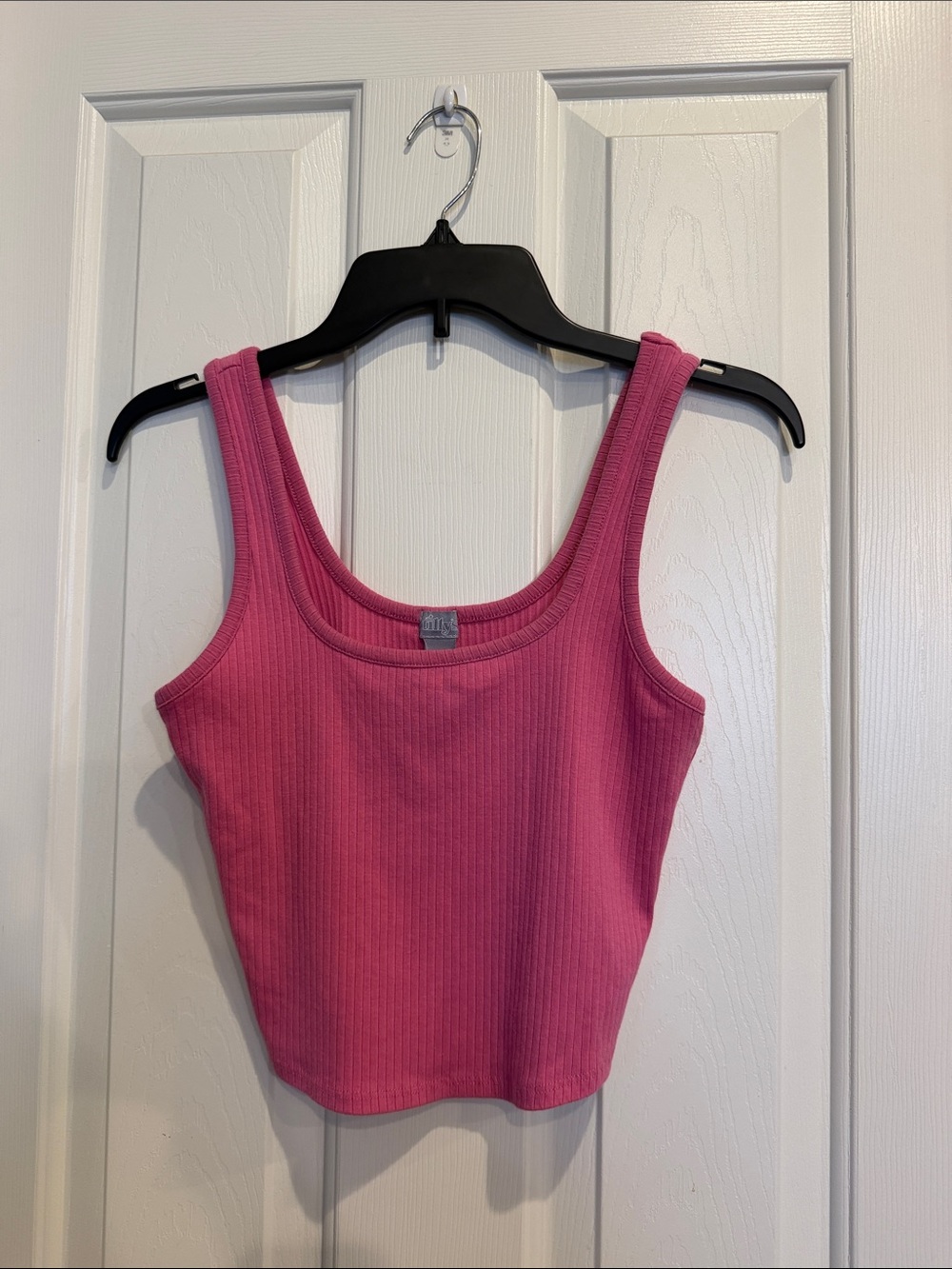 Tilly's Hot Pink Ribbed Square-Neck Tank